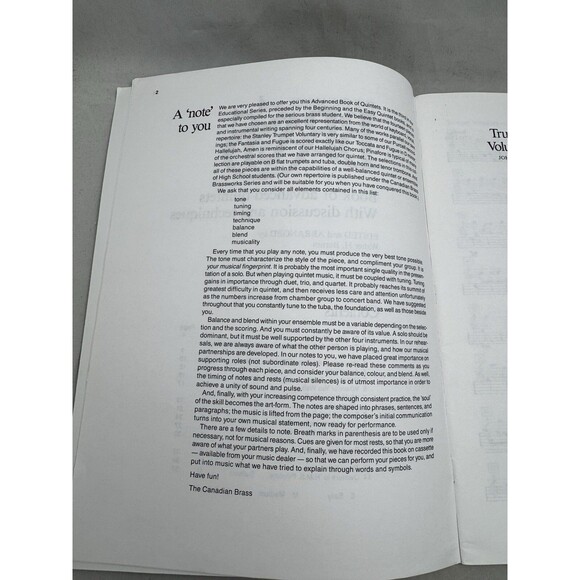 Canadian Brass Book Advanced Quintets 1st Bb Trumpet Classical Music Barnes - Picture 5 of 9